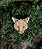 Líška - drevená brošňa